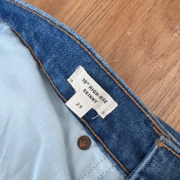 Madewell 10” High Rise Button Fly Denim Skinny Jeans Blue NWT Women’s Size 29 - Picture 9 of 10